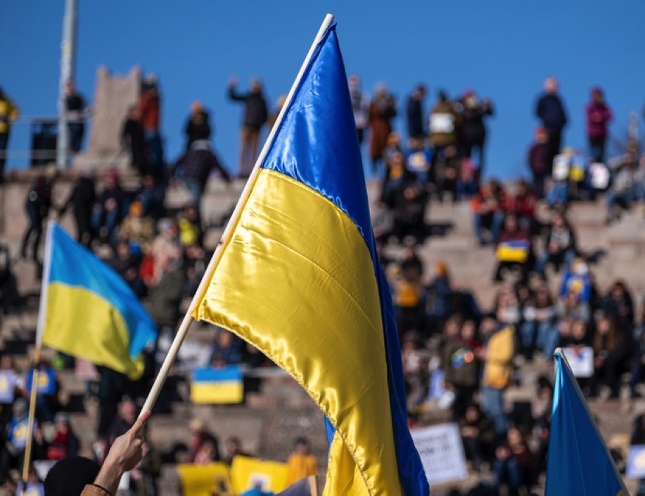 ukraina krig flagg